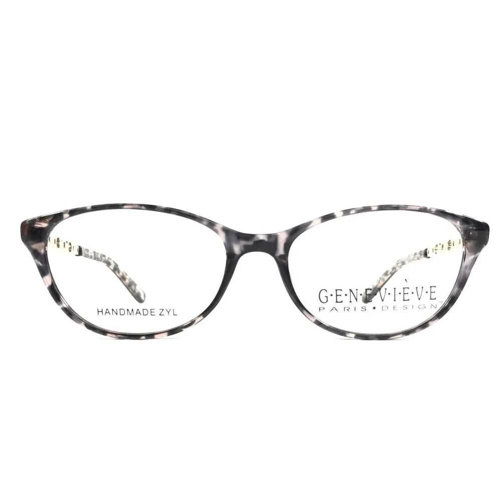Genevieve Paris Design Eyeglasses Frames Apparent Grey Tortoise/Gold 53-17-140